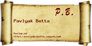 Pavlyak Betta névjegykártya